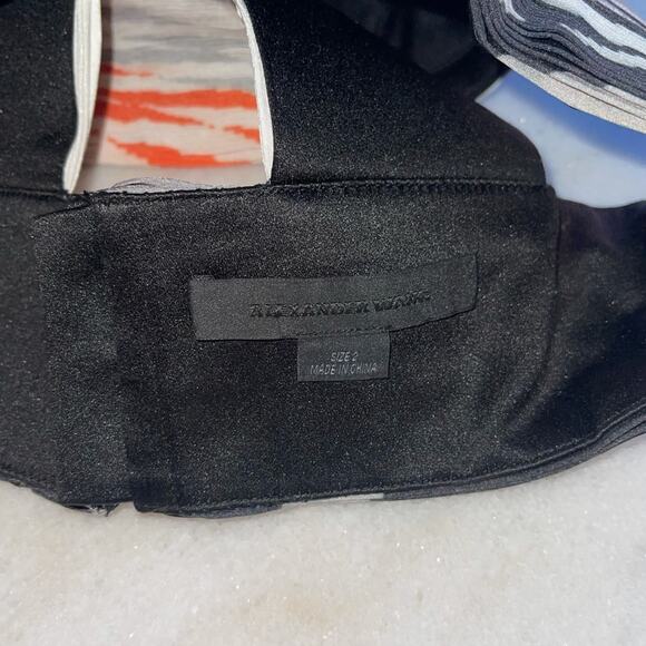 Alexander Wang Accordion Pleated Criss Cross Top in Pavement Woven - Picture 14 of 16